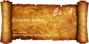 Csorba Andor névjegykártya