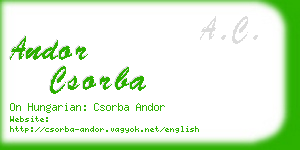 andor csorba business card